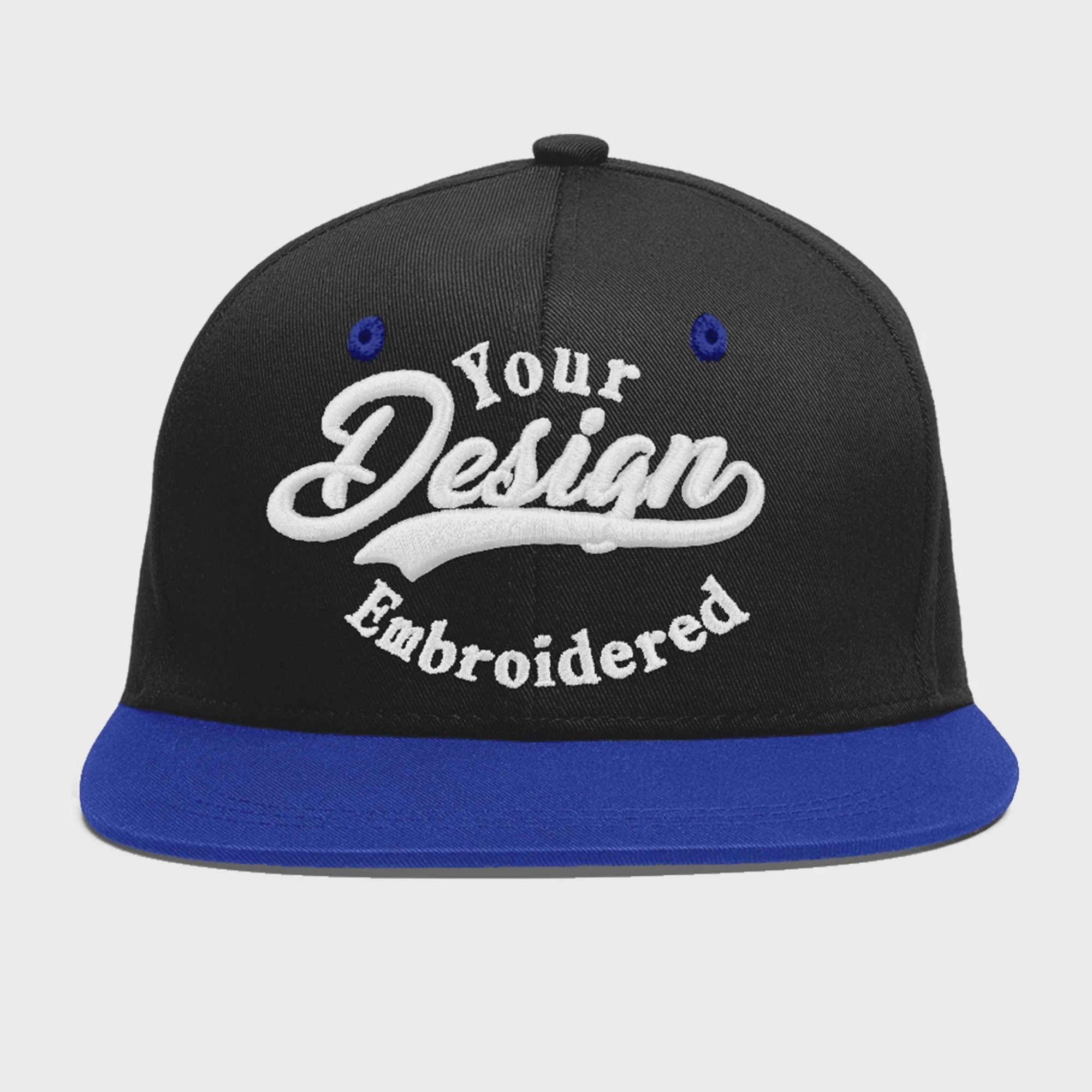 Custom Black Royal Blue 3D Puff Embroidery Flat Embroidery Casual Sport Baseball Cap