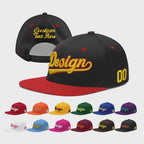 Custom Black Red 3D Puff Embroidery Flat Embroidery Casual Sport Baseball Cap