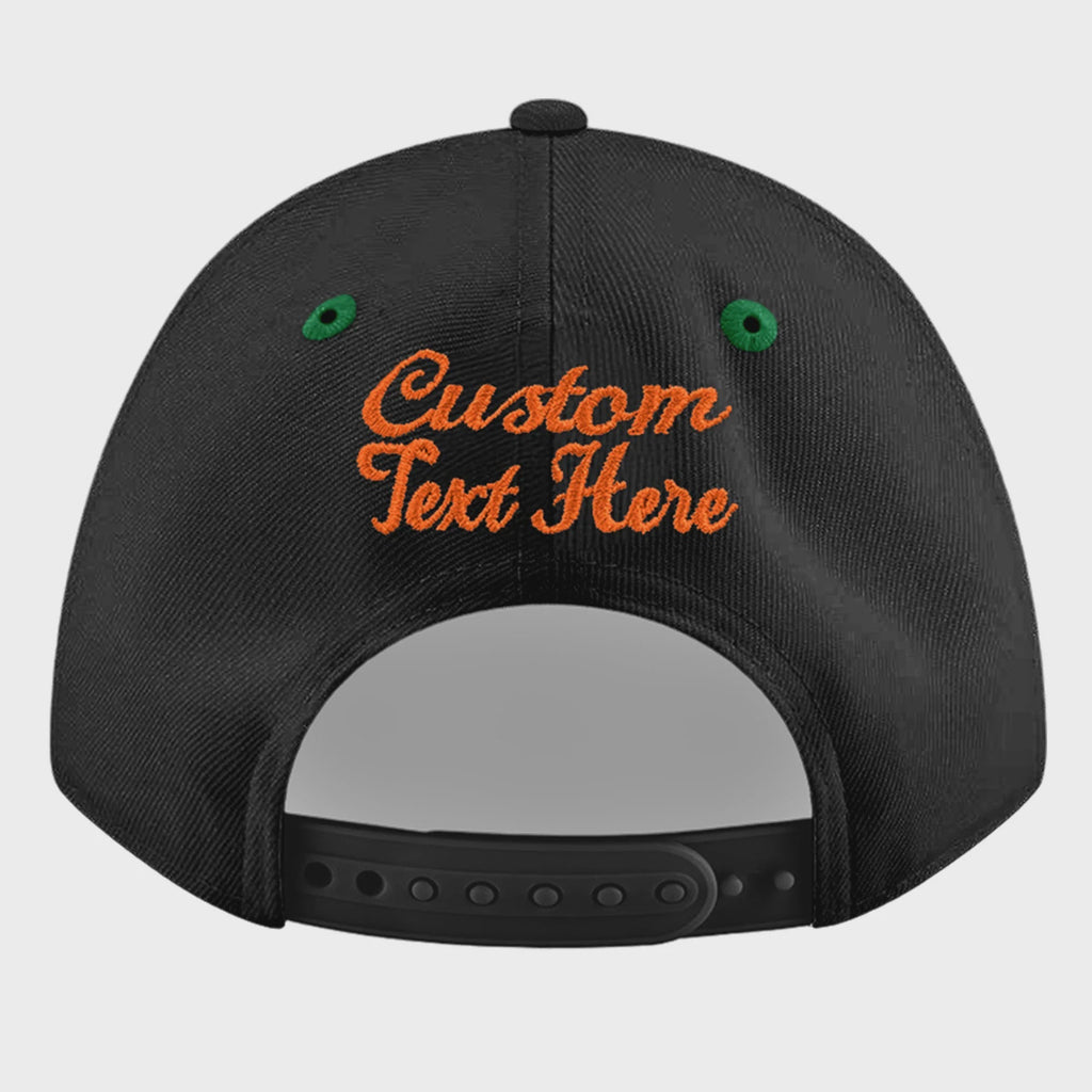 Custom Black Kelly Green 3D Puff Embroidery Flat Embroidery Casual Sport Baseball Cap