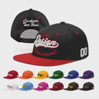 Custom Black Red 3D Puff Embroidery Flat Embroidery Casual Sport Baseball Cap