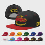 Custom Black Red 3D Puff Embroidery Flat Embroidery Casual Sport Baseball Cap