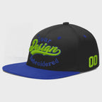 Custom Black Royal Blue 3D Puff Embroidery Flat Embroidery Casual Sport Baseball Cap