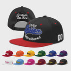 Custom Black Red 3D Puff Embroidery Flat Embroidery Casual Sport Baseball Cap