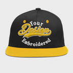Custom Black Gold 3D Puff Embroidery Flat Embroidery Casual Sport Baseball Cap