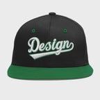 Custom Black Kelly Green 3D Puff Embroidery Flat Embroidery Casual Sport Baseball Cap