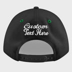 Custom Black Kelly Green 3D Puff Embroidery Flat Embroidery Casual Sport Baseball Cap