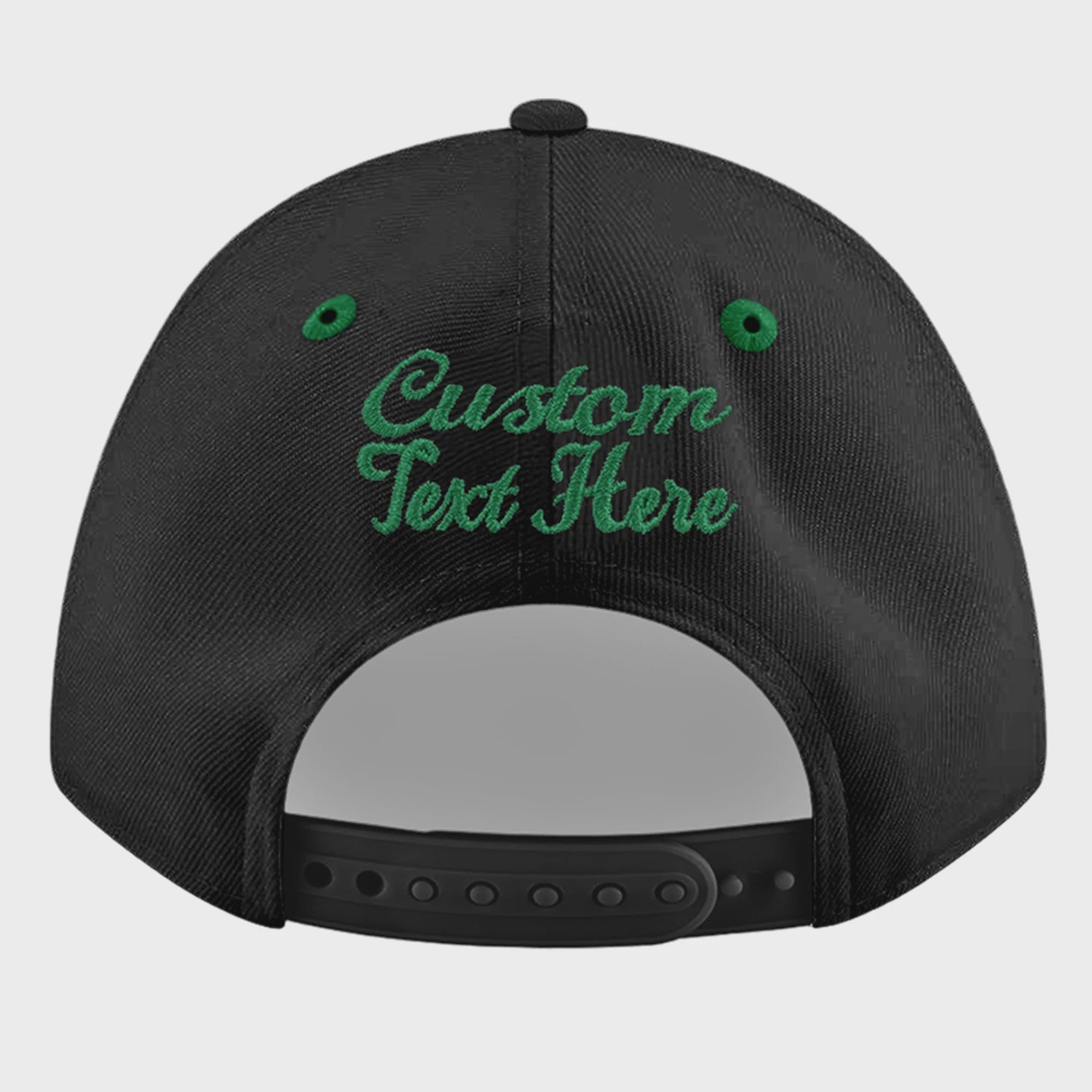 Custom Black Kelly Green 3D Puff Embroidery Flat Embroidery Casual Sport Baseball Cap