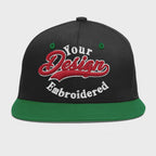 Custom Black Kelly Green 3D Puff Embroidery Flat Embroidery Casual Sport Baseball Cap
