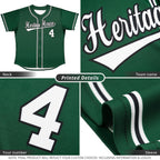 Custom Green White-Black Classic Style Authentic Baseball Jersey