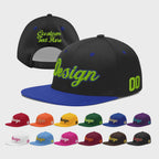 Custom Black Royal Blue 3D Puff Embroidery Flat Embroidery Casual Sport Baseball Cap