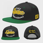 Custom Black Kelly Green 3D Puff Embroidery Flat Embroidery Casual Sport Baseball Cap