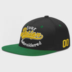 Custom Black Kelly Green 3D Puff Embroidery Flat Embroidery Casual Sport Baseball Cap