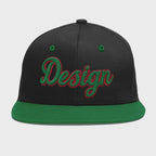 Custom Black Kelly Green 3D Puff Embroidery Flat Embroidery Casual Sport Baseball Cap