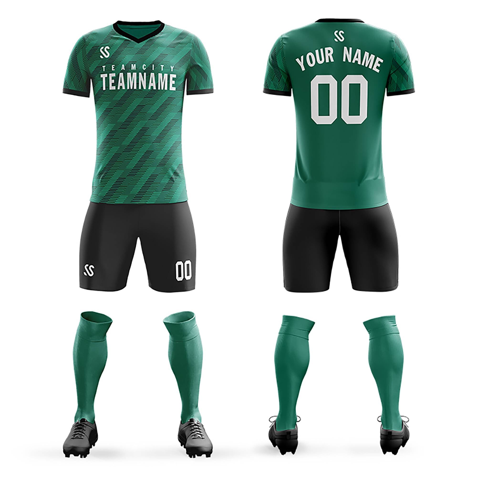 Custom Green Printing Outdoor Tracksuit Soccer Sets Jersey Main image