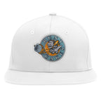 Custom White 3D Puff Embroidery Flat Embroidery Flat Eaves Sport Baseball Cap Design for Men/Women/Youth