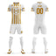 Custom White Gold Casual Printing Sportswear Soccer Sets Jersey