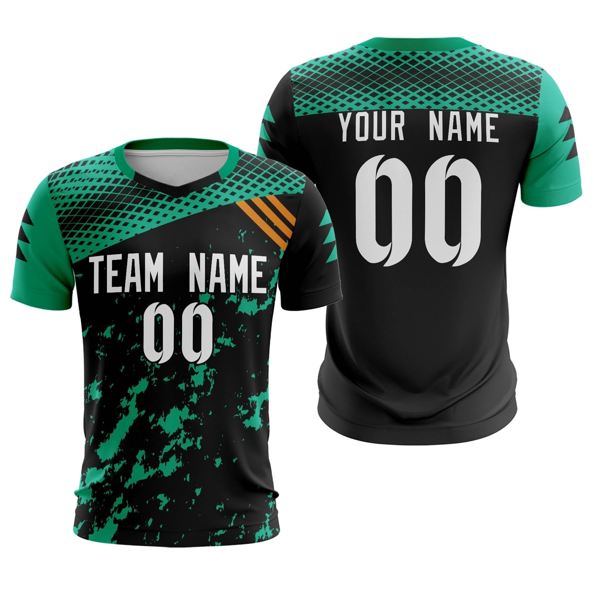 Custom Black White Green Breathable Sport Soccer Tops Jersey Main image