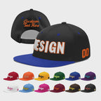 Custom Black Royal Blue 3D Puff Embroidery Flat Embroidery Casual Sport Baseball Cap