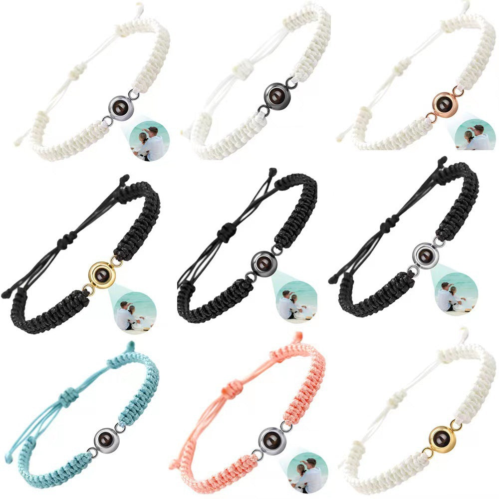 Fashion Hand-Woven Bracelet 100 Languages Projection Bracelet Custom HD Photo