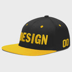 Custom Black Gold 3D Puff Embroidery Flat Embroidery Casual Sport Baseball Cap