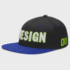 Custom Black Royal Blue 3D Puff Embroidery Flat Embroidery Casual Sport Baseball Cap