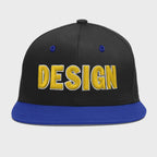 Custom Black Royal Blue 3D Puff Embroidery Flat Embroidery Casual Sport Baseball Cap