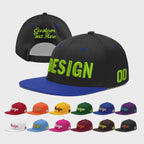Custom Black Royal Blue 3D Puff Embroidery Flat Embroidery Casual Sport Baseball Cap