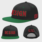 Custom Black Kelly Green 3D Puff Embroidery Flat Embroidery Casual Sport Baseball Cap
