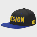 Custom Black Royal Blue 3D Puff Embroidery Flat Embroidery Casual Sport Baseball Cap