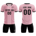 Custom Light Pink Classic Striped Personalized Soccer Tops/Sets Jersey
