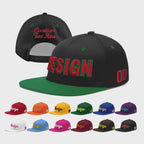 Custom Black Kelly Green 3D Puff Embroidery Flat Embroidery Casual Sport Baseball Cap