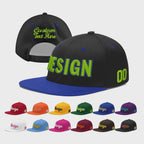 Custom Black Royal Blue 3D Puff Embroidery Flat Embroidery Casual Sport Baseball Cap