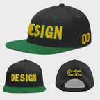 Custom Black Kelly Green 3D Puff Embroidery Flat Embroidery Casual Sport Baseball Cap