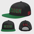 Custom Black Kelly Green 3D Puff Embroidery Flat Embroidery Casual Sport Baseball Cap