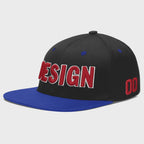 Custom Black Royal Blue 3D Puff Embroidery Flat Embroidery Casual Sport Baseball Cap
