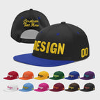 Custom Black Royal Blue 3D Puff Embroidery Flat Embroidery Casual Sport Baseball Cap