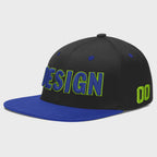 Custom Black Royal Blue 3D Puff Embroidery Flat Embroidery Casual Sport Baseball Cap