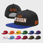 Custom Black Royal Blue 3D Puff Embroidery Flat Embroidery Casual Sport Baseball Cap
