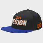Custom Black Royal Blue 3D Puff Embroidery Flat Embroidery Casual Sport Baseball Cap