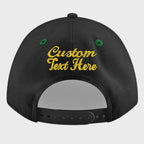 Custom Black Kelly Green 3D Puff Embroidery Flat Embroidery Casual Sport Baseball Cap
