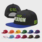 Custom Black Royal Blue 3D Puff Embroidery Flat Embroidery Casual Sport Baseball Cap