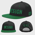 Custom Black Kelly Green 3D Puff Embroidery Flat Embroidery Casual Sport Baseball Cap
