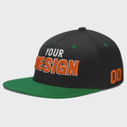 Custom Black Kelly Green 3D Puff Embroidery Flat Embroidery Casual Sport Baseball Cap