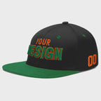 Custom Black Kelly Green 3D Puff Embroidery Flat Embroidery Casual Sport Baseball Cap