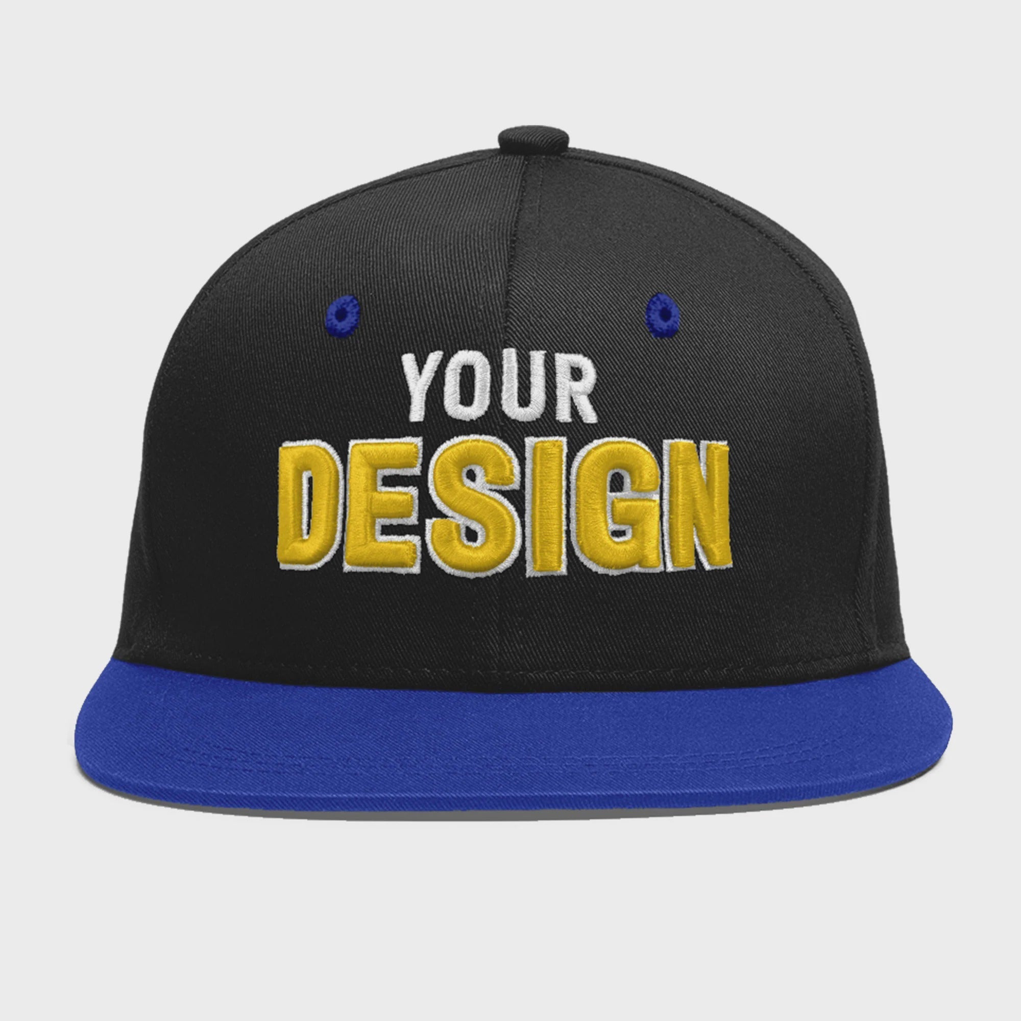 Custom Black Royal Blue 3D Puff Embroidery Flat Embroidery Casual Sport Baseball Cap