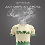 Custom Green Printing Outdoor Breathable Soccer Sets Jersey