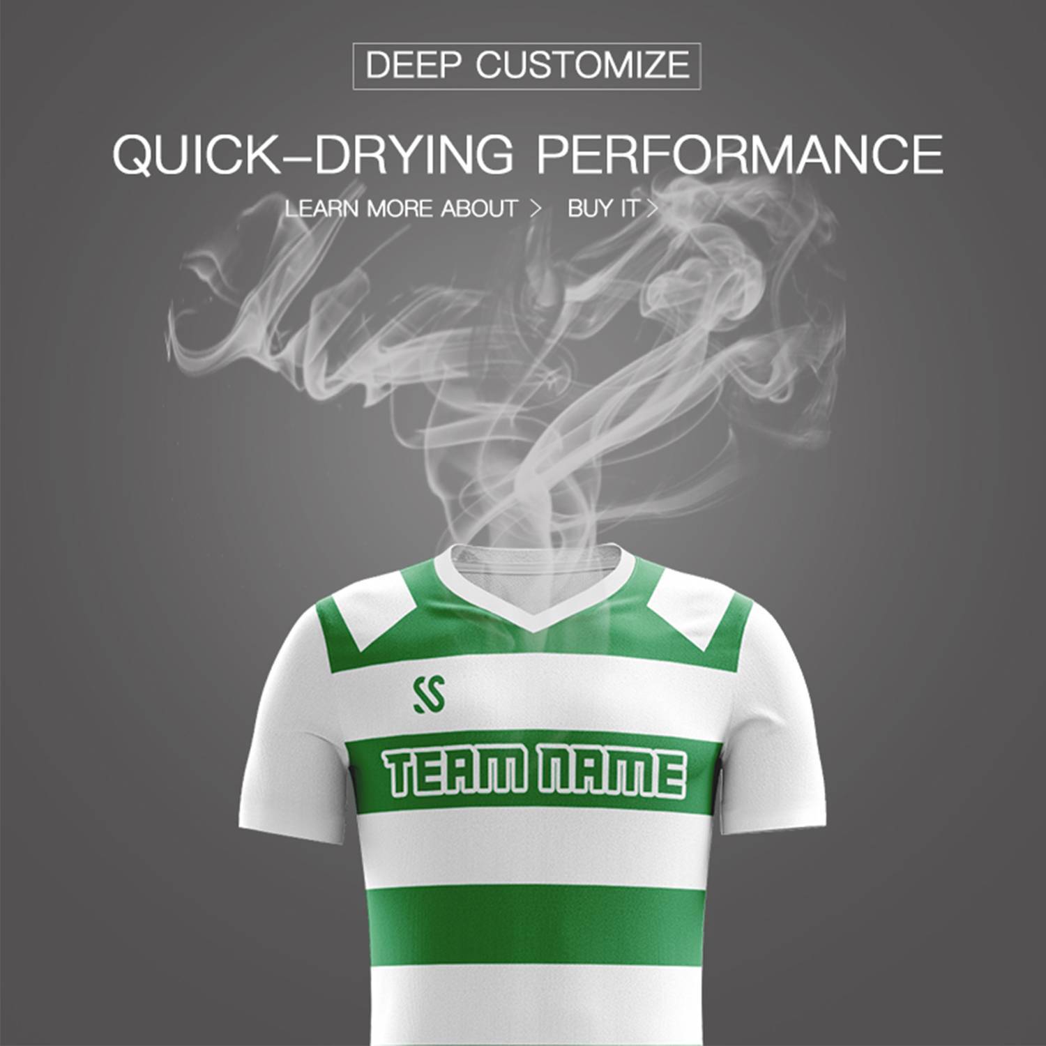 Custom Green Casual Printing Sportswear Soccer Sets Jersey Secondary image