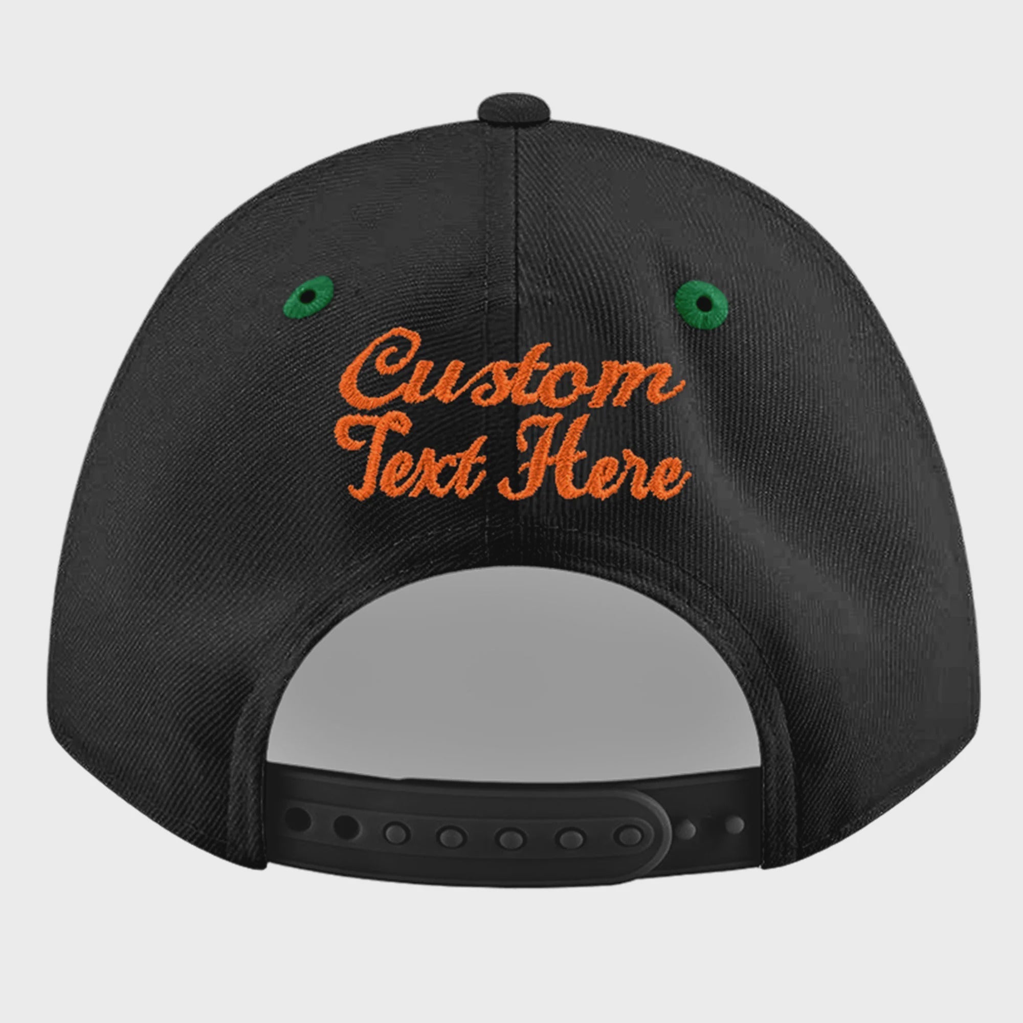 Custom Black Kelly Green 3D Puff Embroidery Flat Embroidery Casual Sport Baseball Cap