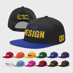 Custom Black Royal Blue 3D Puff Embroidery Flat Embroidery Casual Sport Baseball Cap