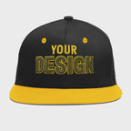 Custom Black Gold 3D Puff Embroidery Flat Embroidery Casual Sport Baseball Cap